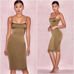House of CB Olive Slip Dress